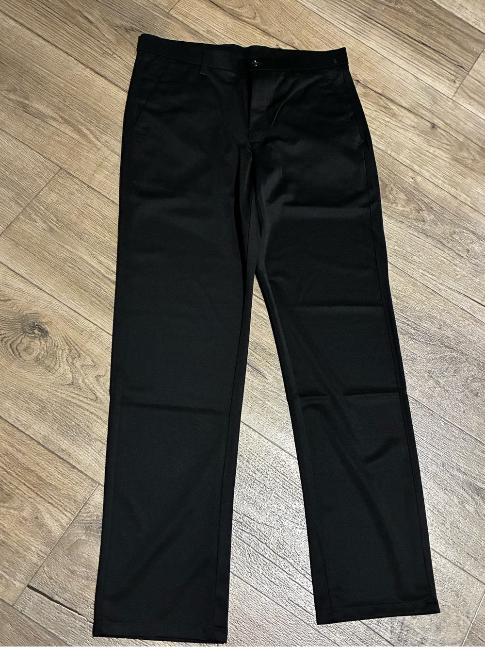 Men Black Dress Trousers with Elegant Gold Interior Accents - M